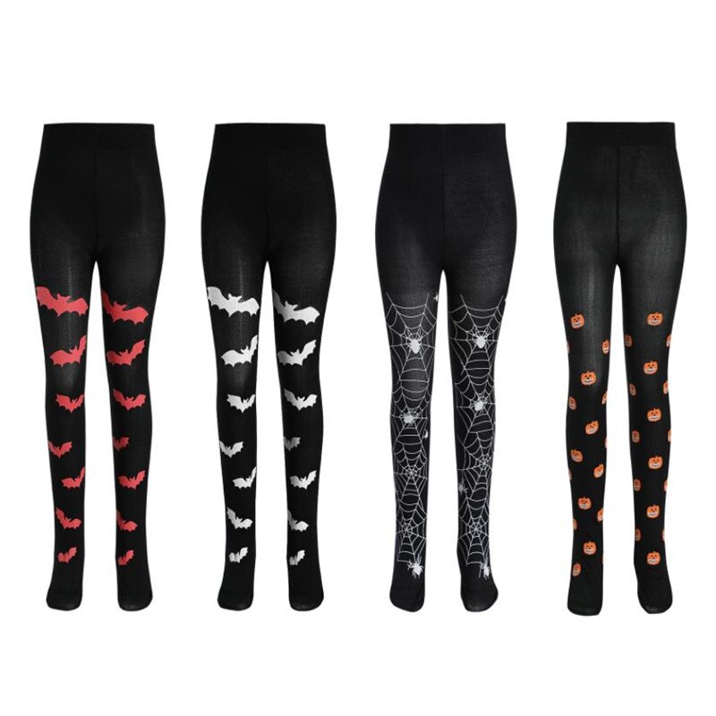 Soft Children Halloween Printed Pantyhose Girls Elastic Waist Warm Stockings Breathable Pantyhose Spring Autumn Leggings 4-7Y