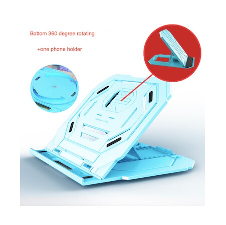 Laptop Stand Cooling Base Foldable Laptop Bracket Tablet Support Cooler Stands Holder with Free phone holder: 5