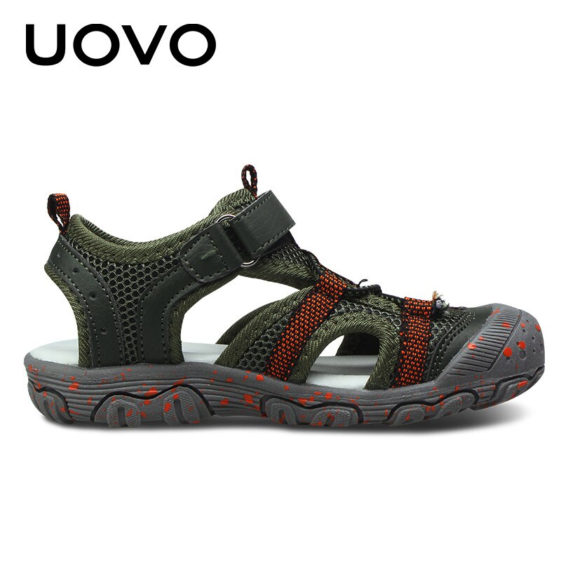 UOVO Summer Children Shoes Boys Sandals Beach Shoes Outdoor Breathable Casual Hook & Loop For Male Child Size 25-33