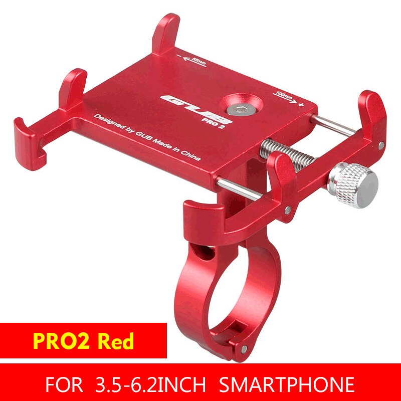 GUB – Support de téléphone portable universel pour vélo, 3.5 à 7.15 pouces, pour Smartphone, GPS, vtt, cyclisme, pour Iphone 7, 8, XS, Huawei: Pro2-Red
