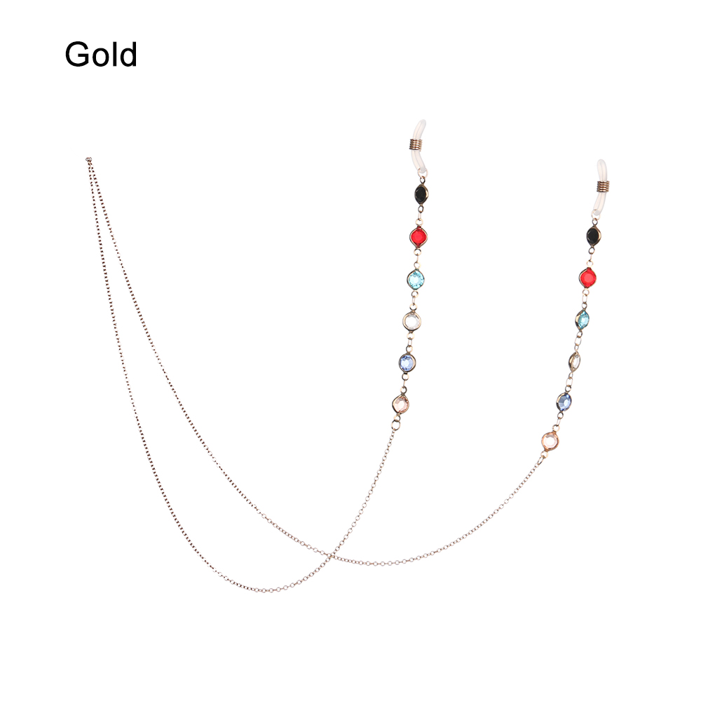 1PC Women Pearls Sunglasses Chains Gold Eyeglasses Chains Sunglasses Holder Necklace Eyewear Retainer Accessories: 4-Gold