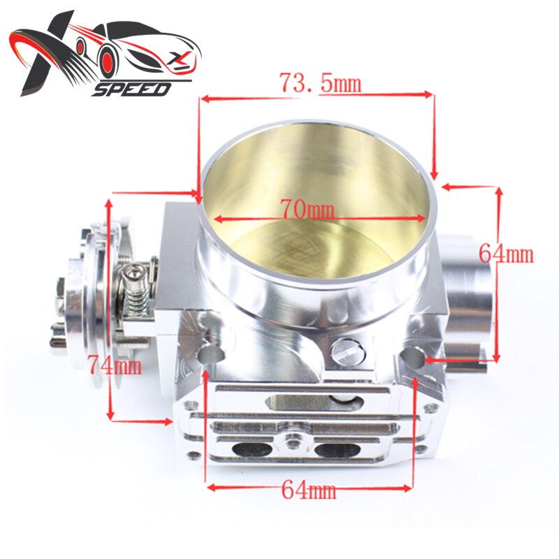 For EVO 1 2 3 4G63 Throttle Body Mitsubish i Lancer 70mm Intake Manifold Aluminum XXTBMBEVO123SL