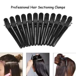 12 stk hårgrep klips frisør seksjonering klippeklemmer plast salong styling klips brosjer: 12 stk