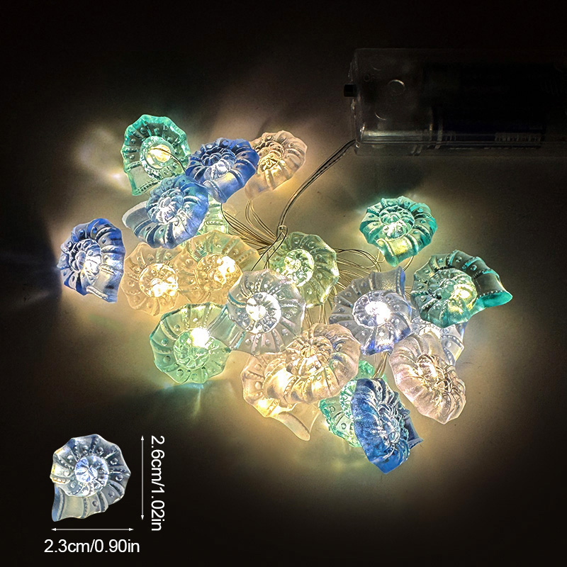 2M 20LED Ozean Thema String Licht Muschel Seestern Fee Licht Girlande Kinder Meerjungfrau Geburtstag Party Gefälligkeiten Unter dem meer Dekor: Armee Grün