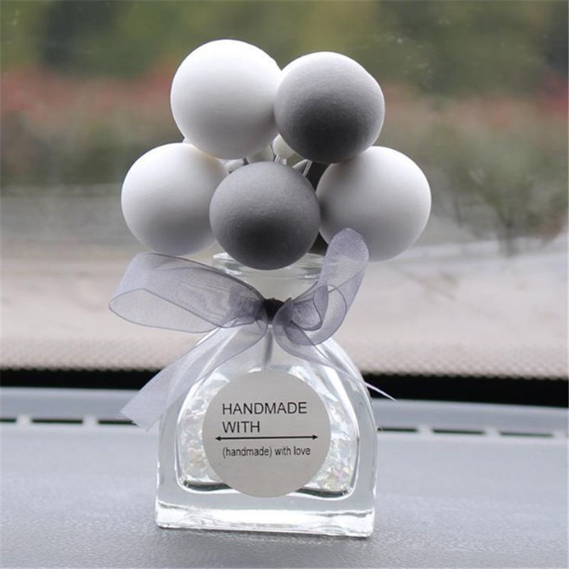 Bonito criativo colorido balão adorável mini decoração do carro interior do carro ar perfume garrafa de cristal painel ornamento nova chegada