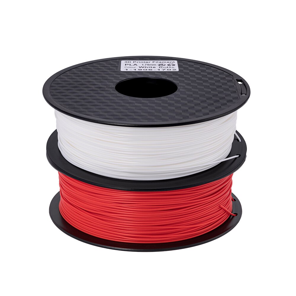 Ender Brand PLA Filament Samples 2Pcs 1KG/roll 1.75mm Black+White Two Color for CREALITY 3D Printer /Reprap/Makerbot: Red White