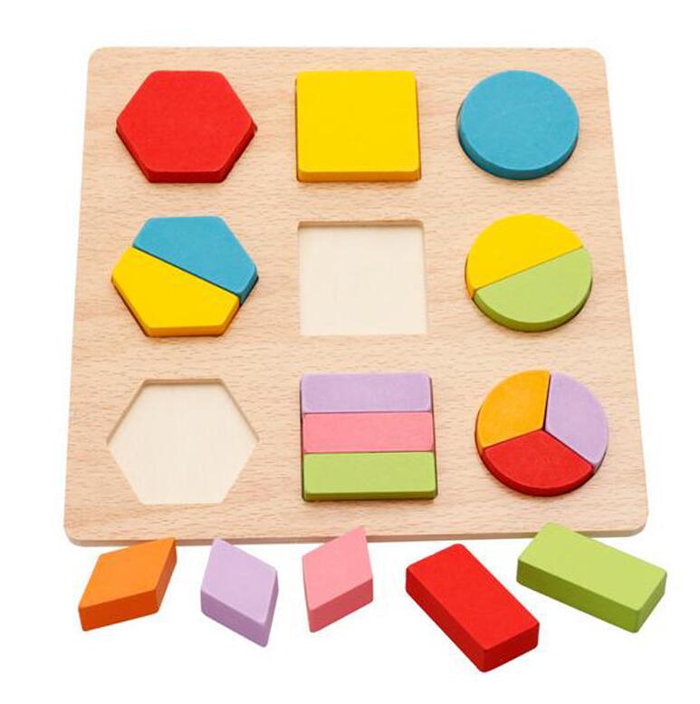 Baby Kids educazione per bambini giocattoli Puzzle in legno giocattolo Puzzle geometrico in legno per bambini Montessori Early Learning toy GYH