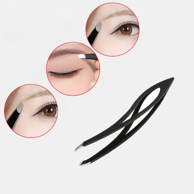 Pro Stainless Steel Ingrown Hair Eyebrow Eyelash Slanted Hair Removal Tweezers