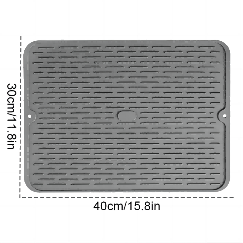 Silicone Dish Drying Mat Heat Resistant Dish Drainer Mat for Kitchen Counter Sink Refrigerator or Drawer liner Cooktop Protector: black