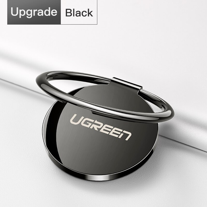 Ugreen-Soporte de anillo para teléfono móvil, rotación de 360 grados, para iphone 11, 12, Xiaomi, Samsung y Huawei: Black