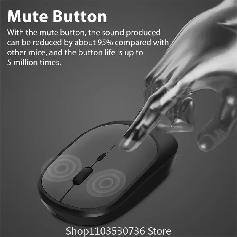 Wireless Mouse Bluetooth USB Silent Mice Adjustable DPI Ergonomic Rechargeable Gaming Mouse For Xiaomi Tablet