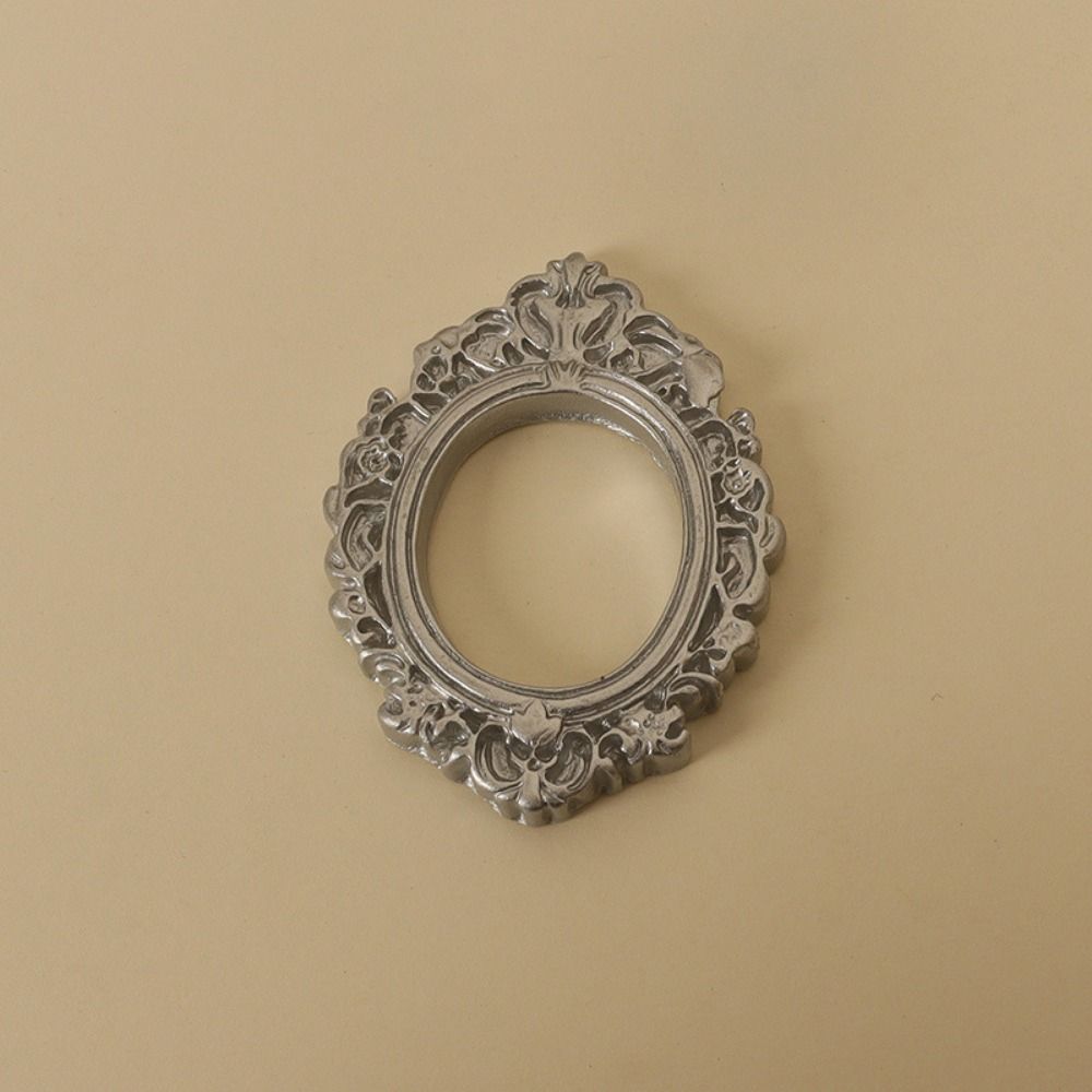Durable DIY Resin Photo Frame Rustic 3D Mini Mirror Props Miniature Mirror Small Model Phone Shell Material