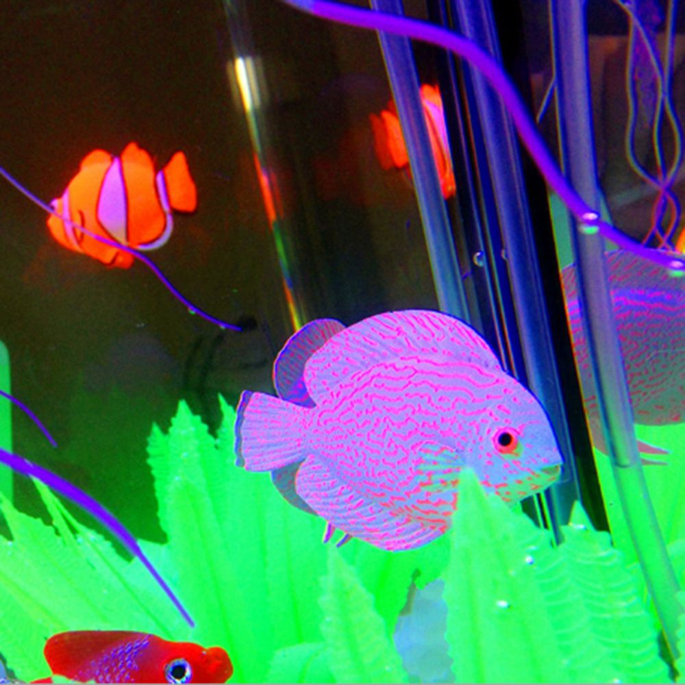1PCS Luminous Glow In The Dark Artificial Aquarium Goldfish Ornament Fish Tank Jellyfish Pet Decoration Fast