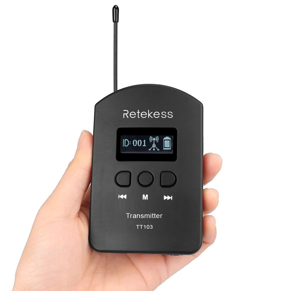 RETEKESS TT103 UHF Wireless Tour Guide System Transmitter For Church Translation Factory Visit Training Business Meeting Museum