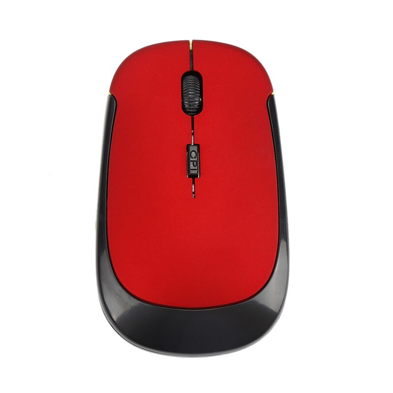 Centechia 2.4 GHz draadloze muis Usb-ontvanger ultradunne Slim Mini Draadloze Optische Muis Muizen voor Laptop PC Optische Gaming muis: Rood