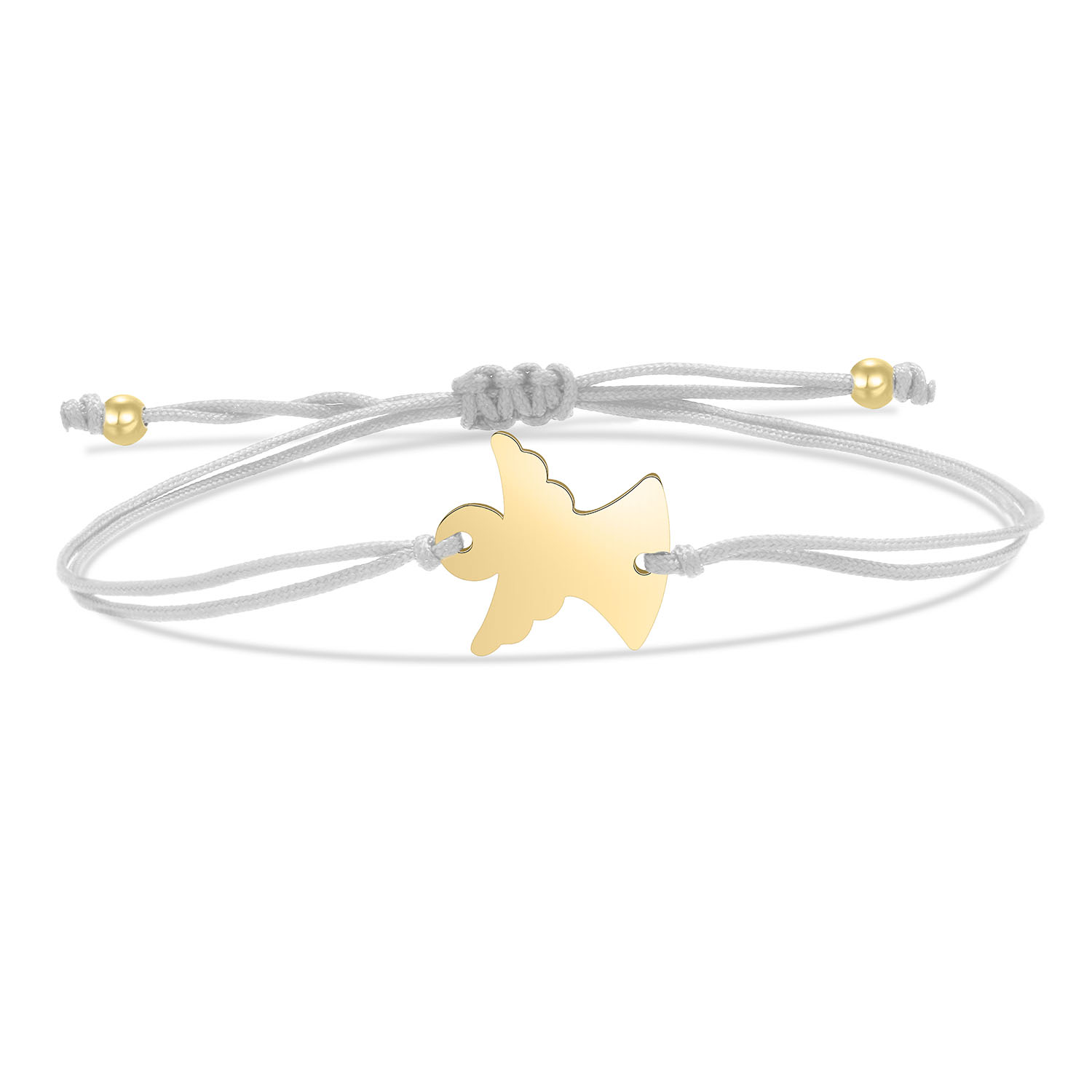 Vergulde Rvs Goede Glad Gepolijst Angel Charm Armband Vrouwen Eenvoudige Rode Draad Handgemaakte Verstelbare Sieraden: Silver Plated
