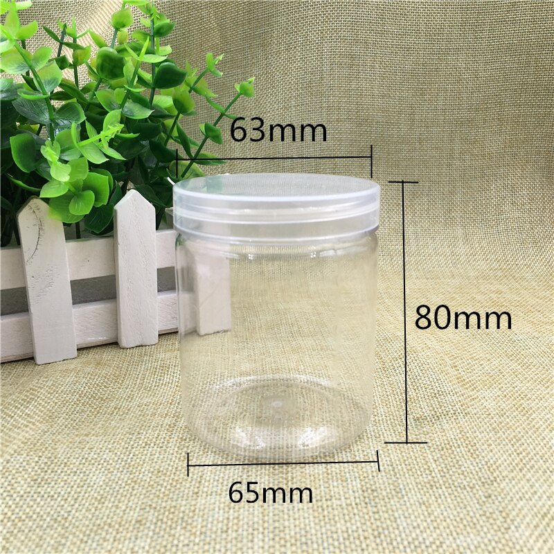 40 pcs 8 oz 220 ml Empty Transparent Plastic Pack Bottles Cans For Spices Honey Candy Food Sample Containers