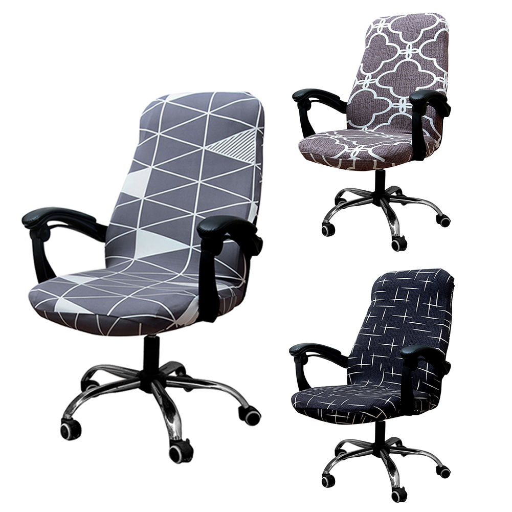 Housse de chaise d'ordinateur élastique extensible universelle couverture de chaise de bureau imprimée Spandex pour le dos et la Base de chaise de bureau d'étude à la maison