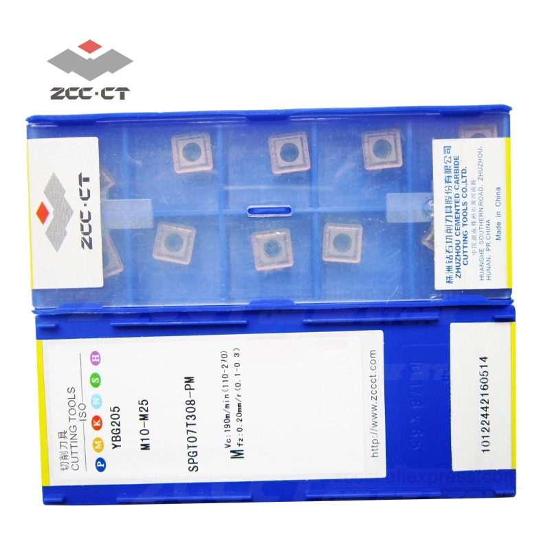 Fraise de forage, insert de forage, 10 pièces, ZCC, spgt07t308-pm YBG205 zccct, U, SPGT 07T308 PM, tour spgt07t308-pm