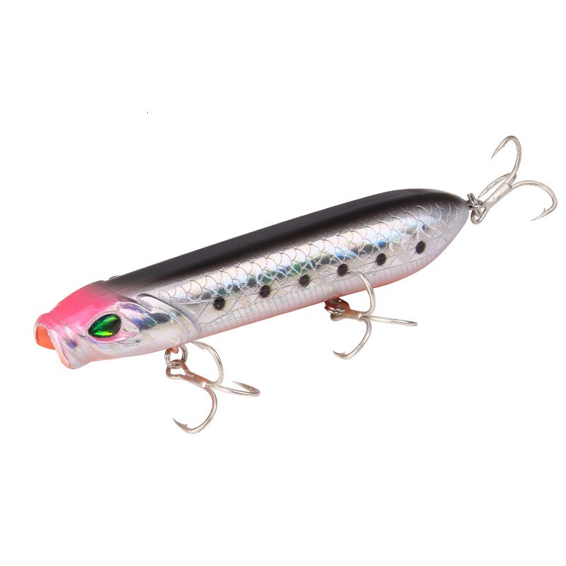 Popper fiskedrag vikter 12.5-18g fiskar beten articulos de pesca isca konstgjord fiskeutrustning penndrage: Silver bar / 8 cm 12.5 g