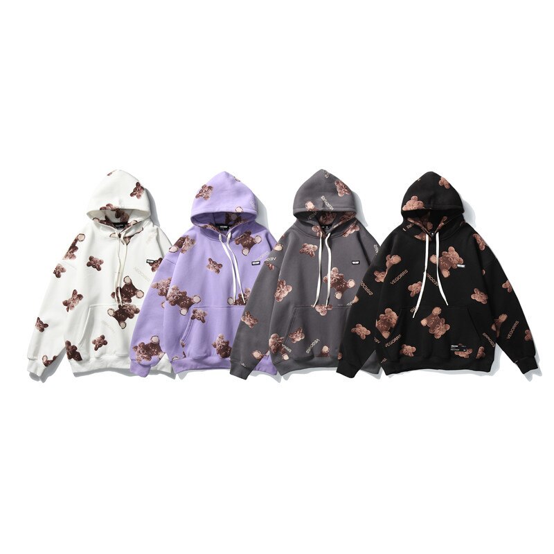 VEGORRS Neue Bär Manyinka zur Seite fahren Männer Und Frauen Hüfte hüpfen Paar verlieren Skateboard Hoodie