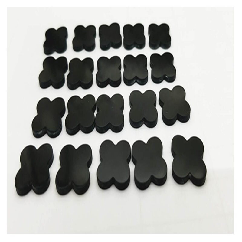 Clover Black Agates Cabochons Stone Flat Cabochon CABs 6mm 8mm 10mm 12mm 16mm 18mm 20mm DIY Jewelry Making accessories 5PCS/lot