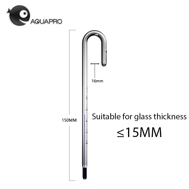Thermomètre ada-style U pour Aquarium, en forme de U suspendu au verre, moniteur de température pour réservoir en verre de 6mm 8mm 10mm 12mm 15mm d&#39;épaisseur: 15mm