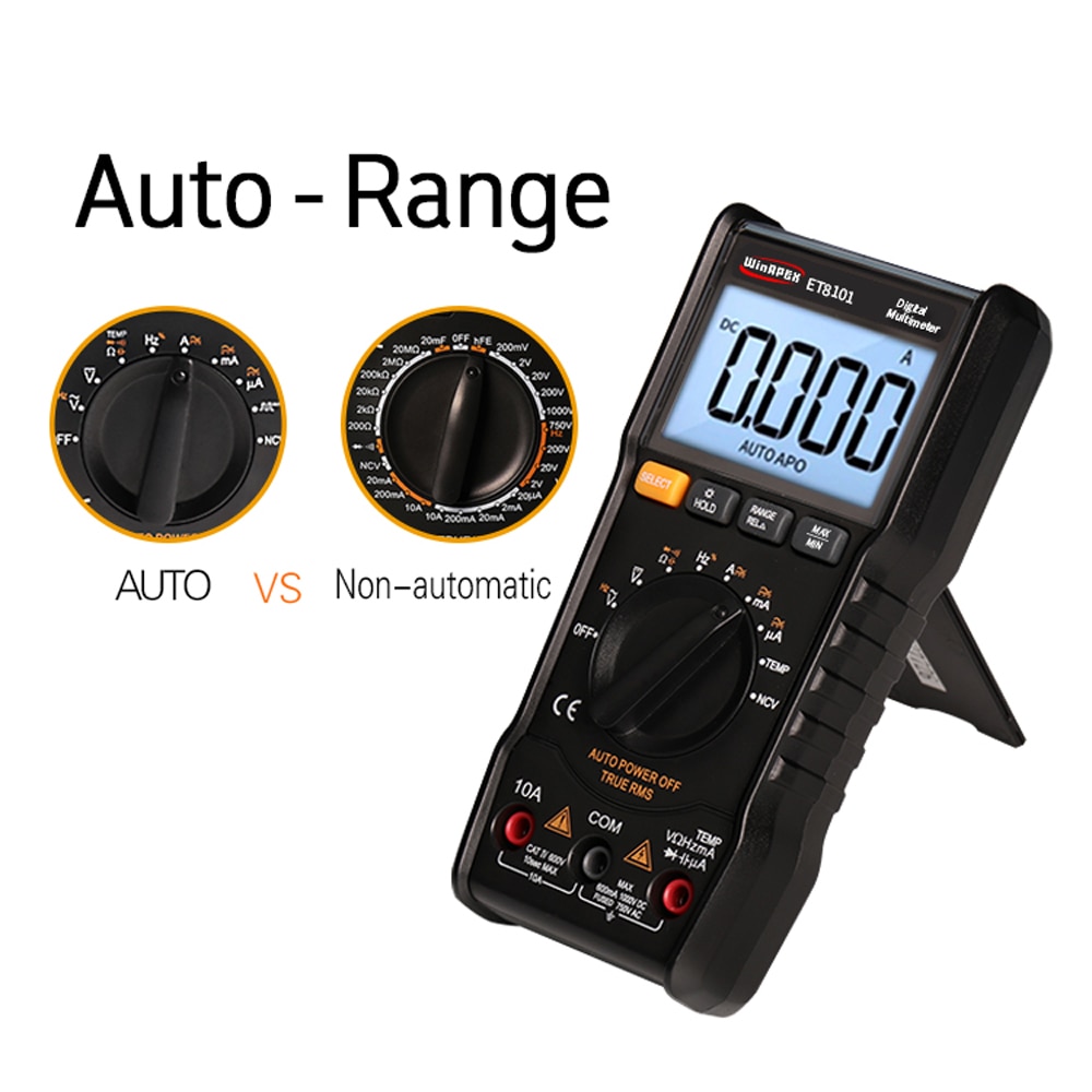 WinAPEX ET8101 Digital Multimeter 6000 Counts NCV Auto Range AC/DC Voltage Meter Temperature Tester Back light
