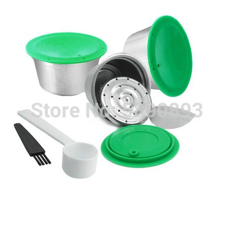 Cápsula de Metal de acero inoxidable, Compatible con máquina de café dolce gusto, cápsula reutilizable rellenable: 3pcs capsule