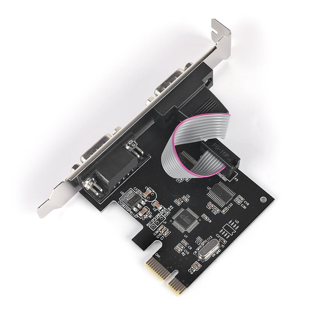 PCI-E Serial Card PCI-Express to Dual Serial Ports COM RS232 Interface Desktop Industrial Control Computer Expansion Card