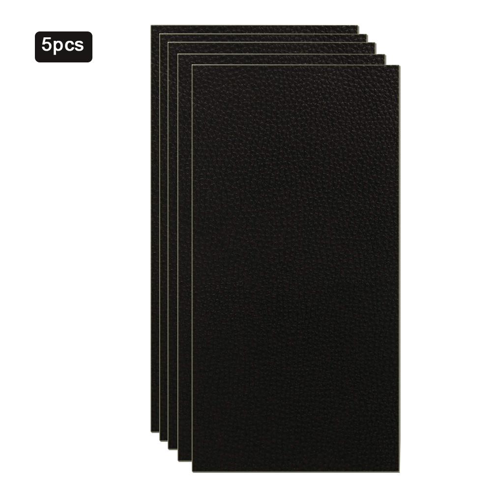 5Pcs/10Pcs Leather Repair Patch Adhesive Backing Leather Seat Patch Kit For Couch Furniture Sofa/Jackets Repair Accessory: 5pcs Black