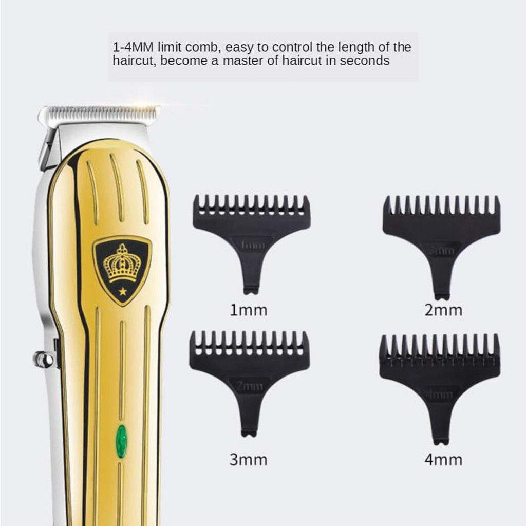 Draadloze tondeuseset, trimmer, haarknipset met / 4 geleidekammen en borstel