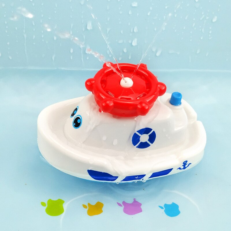 Badspeelgoed cartoon dier grappig baby elektrisch roterend sproeiend waterschip speelgoed voor baby waterstraalboot badkamer badkuip: C