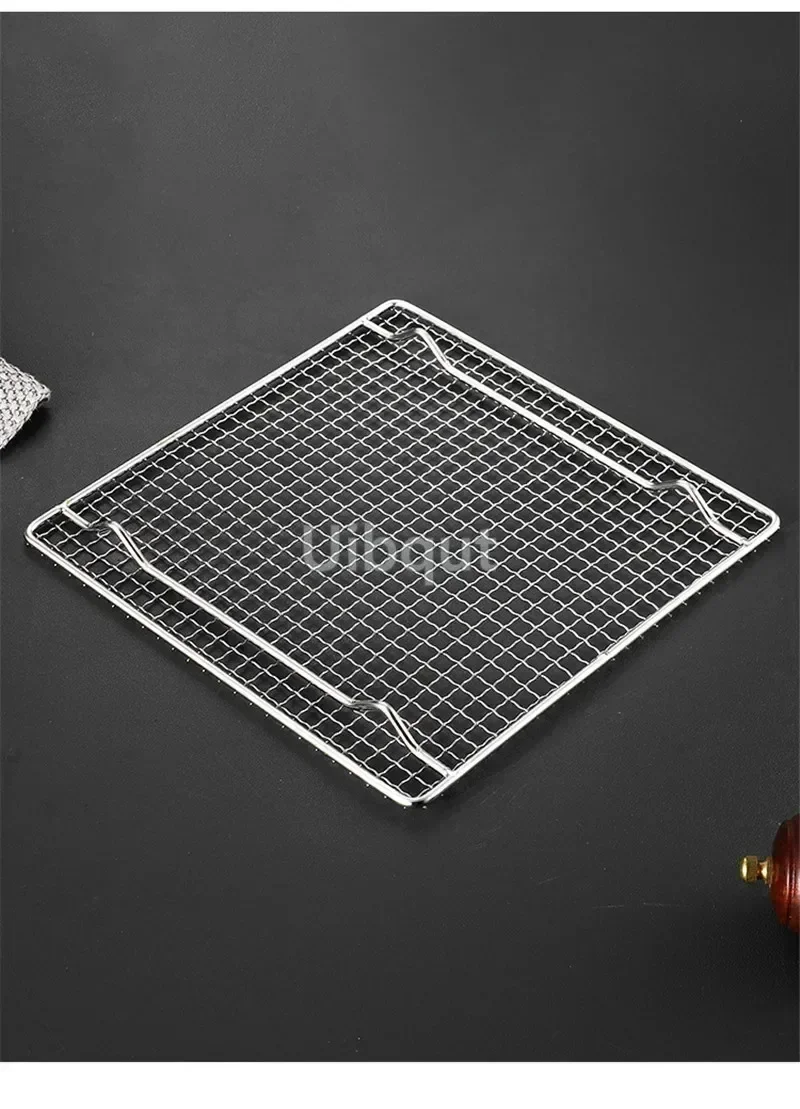 square bbq net rack meshes stainless steel 304 BBQ grill Mesh Rectangular Baking rack with Foot leg Drainage Cake Drying Frame
