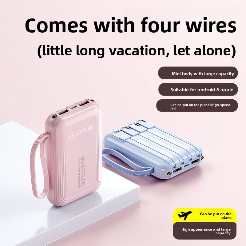 De powerbank van 20000 mah heeft een vieraderige, snellaadfunctie met grote capaciteit en is 20w mini-powerbank voor mobiel gebruik.