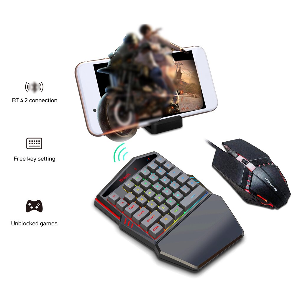 HXSJ 35 Buttons Gaming Keyboards Mouse&Keyboard Kit Backlight Gaming Key-Pad Mouse Combo Set Mobile Phones Accessories