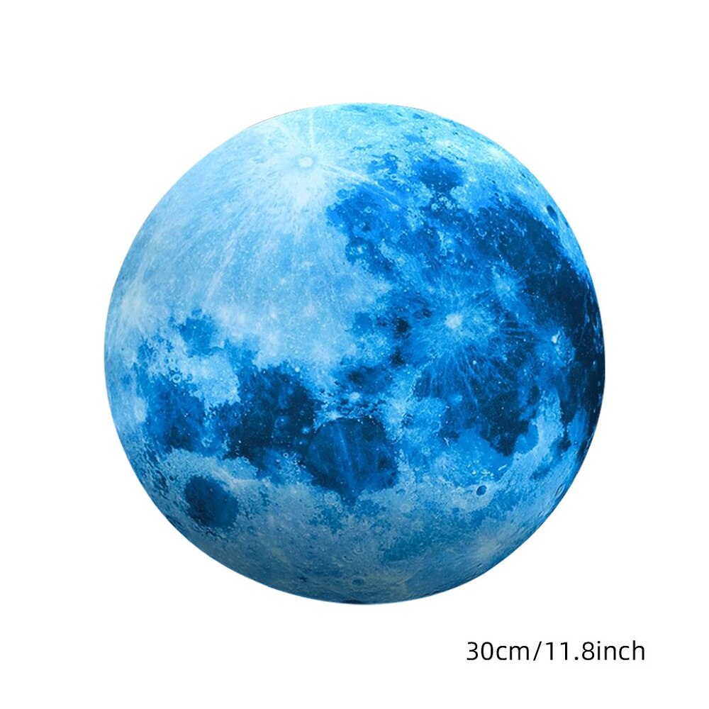 3D Moon Luminous Stickers for Kids Rooms Glowing Stars Wall Decal DIY Mural Art home Decoration Bedroom Glow in the Dark Sticker: 30x30cm Blue light