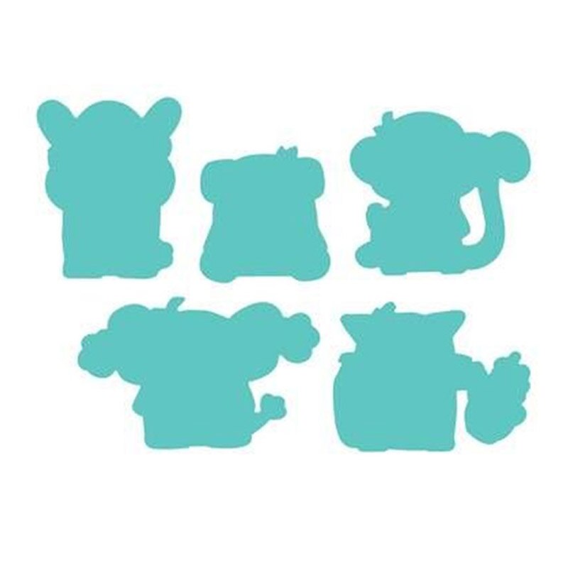 Vuxna djur klara stämplar med metallskärningsverktyg för gör-det-själv scrapbooking papperskort silikon genomskinlig stämpel: Endast skärverktyg