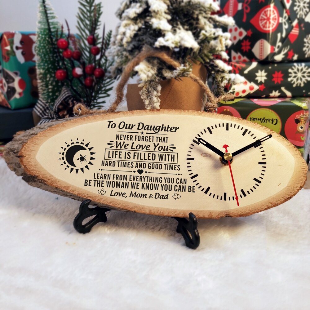 Vader Aad Moeder Om Mijn Dochter Rechthoekige Gedrukte Inhoud Van De Klok Als Een Kerstcadeau Wandklok Modern wandklok: Default Title