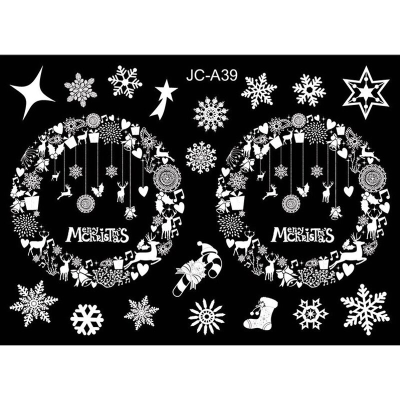 Autocollants de noël pour fenêtres, 53*37.2cm décorations murales en pvc, décoration d'intérieur pour l'année, autocollants pour vitres