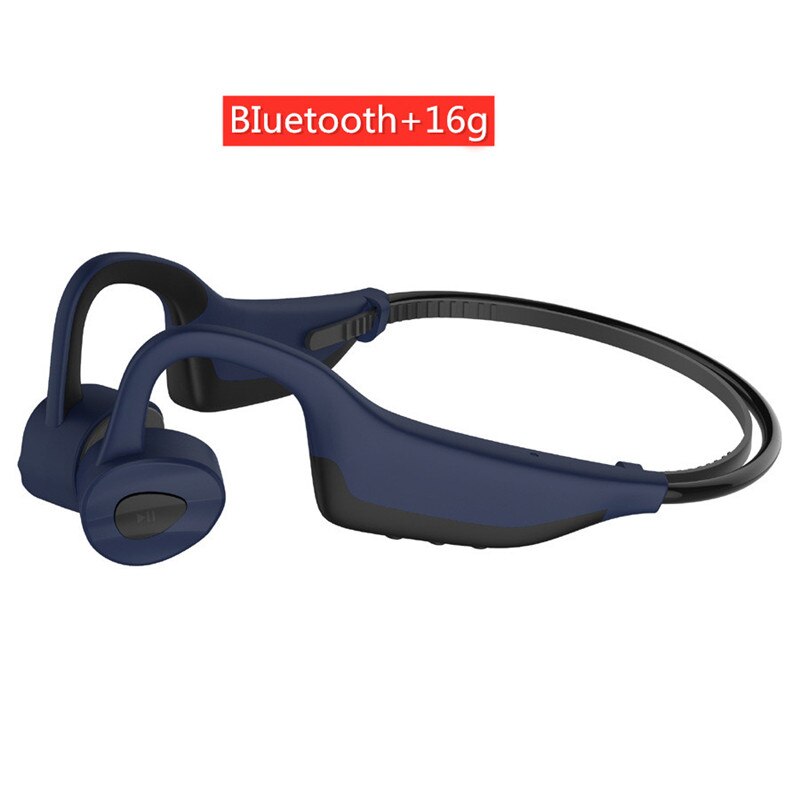 K8 Bone Conduction Wireless Bluetooth Headset, IPX8 Waterproof Swimming Headset, Sports Headset, 16GB Memory MP3 Player: K7-blue