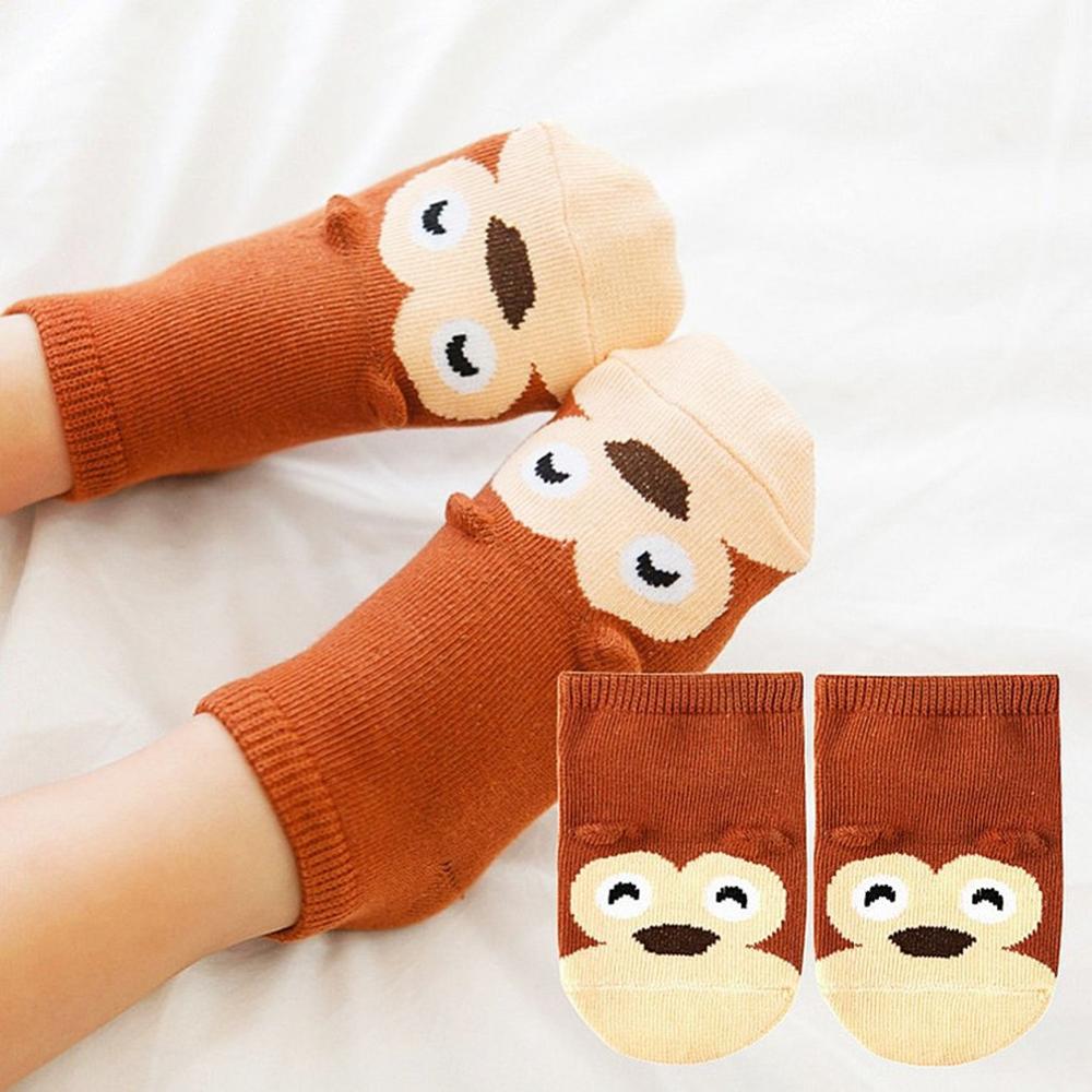 1Pair Children's Socks Spring And Summer Thick Cotton Cute Cartoon Anti-skid Breathable Floor Baby Short Socks