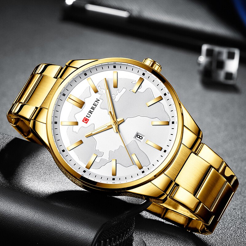 Curren paar horloges man en vrouw voor geliefden gouden roestvrijstalen jurk minimalistische horloge heren waterdicht relogio masculino