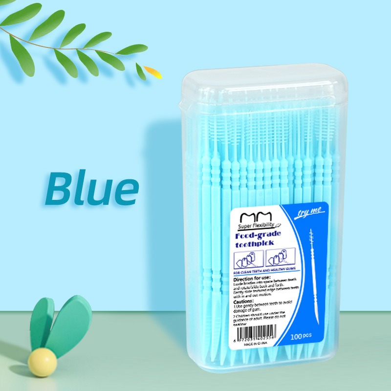 Toothpick Brush 100/200PCs Boxed Plastic Toothpick Disposable Household Interdental Brush Teeth Picking Dental Floss: Ivory