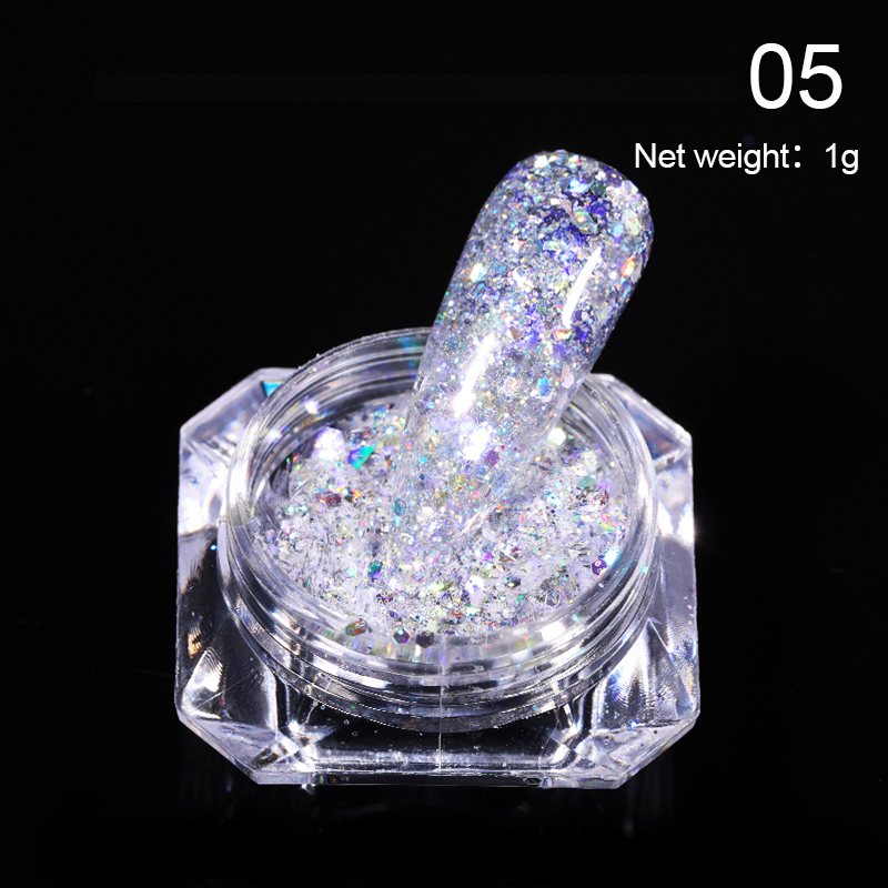 Or Rose 3D hexagone ongles paillettes flocons Nail Art paillettes poudre paillettes scintillantes vernis manucure décorations ongles accessoires: 17