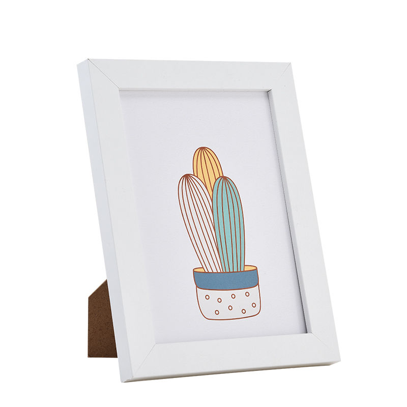 7 pulgadas 13x18 cm decoración del hogar álbum de fotos de escritorio marco de fotos de madera minimalista moderno: Blanco