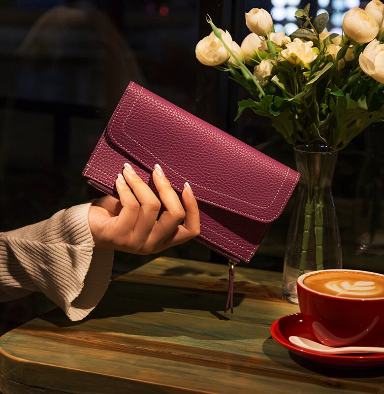 Portemonnee dames portemonnee clutch dames portemonnee leren telefoon portemonnee dames lange pu hoesje telefoonhoesje carteira femme