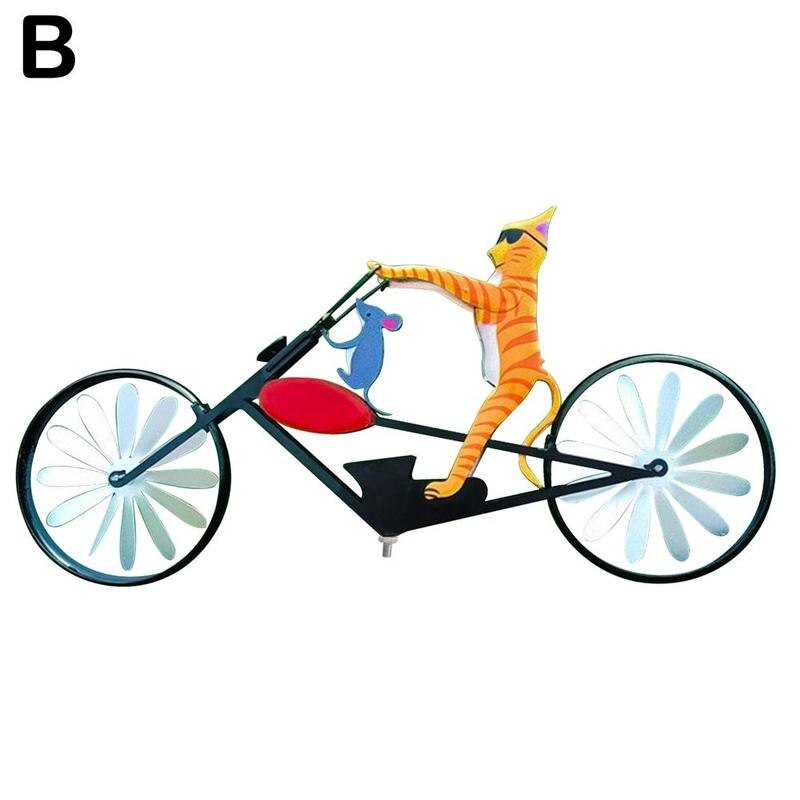 Iron Art Pastoral Windmill Decoration Animal Motorcycle Metal Ornament Courtyard Handicraft Stake Garden Rotation Windmill Y1P1: B