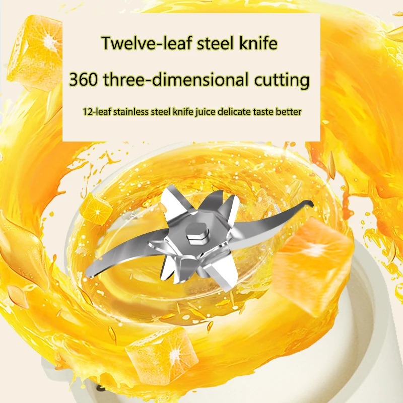 Exprimidor inalámbrico portátil de 12 hojas, pequeño exprimidor de frutas multifuncional, exprimidor, taza exprimidora eléctrica doméstica