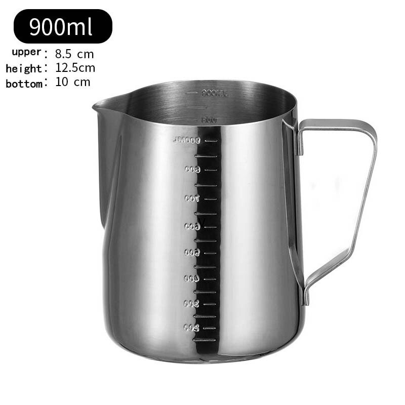 Stainless Steel Latte Foam Pitcher Espresso Coffee Jug Barista Craft Coffee Cappuccino Mugs Latte Pot: 900ml